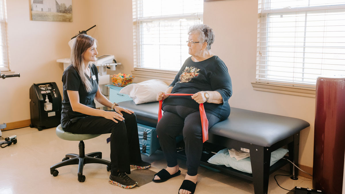 Elder Doing Physical Therapy at Summit Health and Rehabilitation